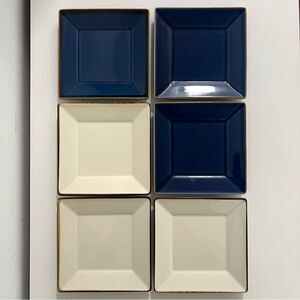 Pottery Barn Asian Square Plates Set of 6